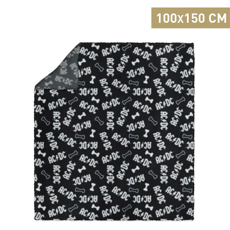 Decke für Haustiere ACDC Schwarz (100 x 0,5 x 150 cm)