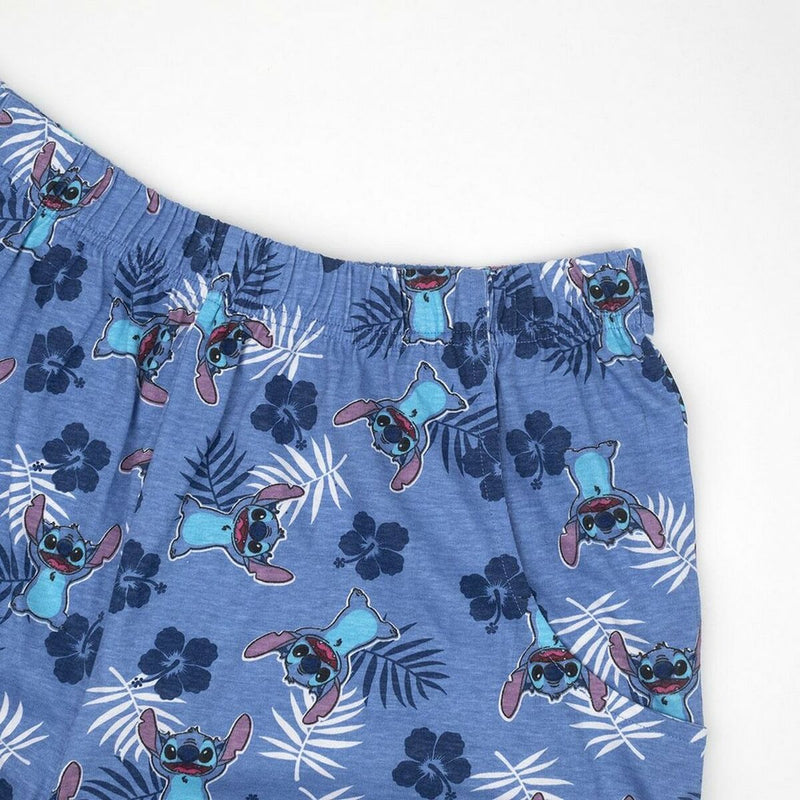 Sommer-Schlafanzug Stitch Herren Blau