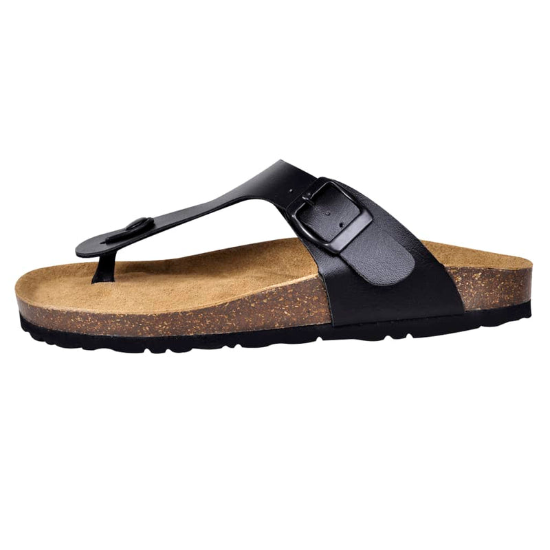 Damen Biokork-Sandale im Flip Flop-Design Schwarz Größe 39