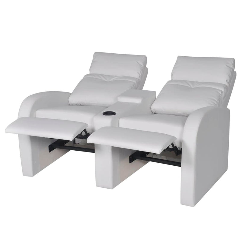 Relaxsessel 2-Sitzer Kunstleder Weiß