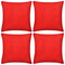 4 Rot Kissenbezüge Weiß Baumwolle 50 x 50 cm