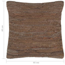 Kissen 2 Stk. Chindi Braun 45 x 45 cm Leder und Baumwolle