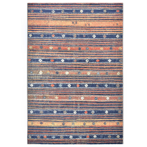 vidaXL Teppich Blau und Orange 140 x 200 cm PP