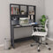Schreibtisch mit Regalen Grau 110x45x157 cm Holzwerkstoff