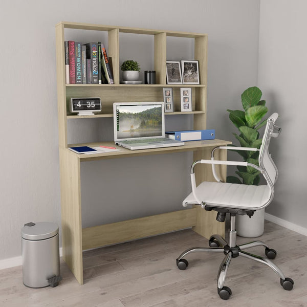 Schreibtisch mit Regalen Sonoma-Eiche 110x45x157 cm