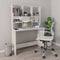 Schreibtisch mit Regalen Hochglanz-Weiß 110x45x157 cm
