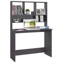 Schreibtisch mit Regalen Hochglanz-Grau 110x45x157 cm