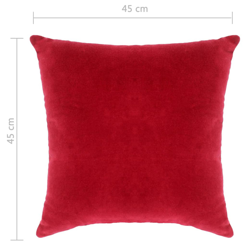 Kissen Baumwollsamt 2 Stk. 45×45 cm Rot