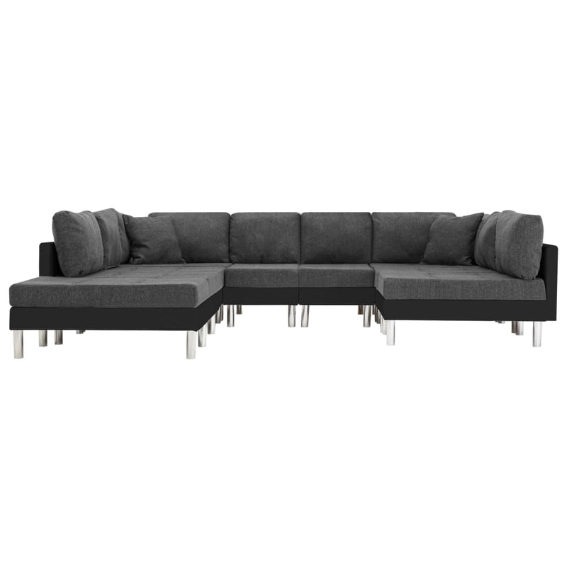Modulares Sofa Kunstleder Schwarz