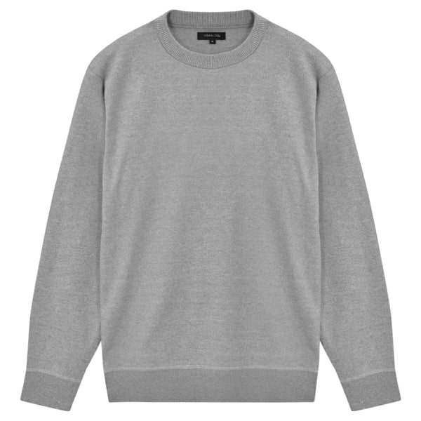 5 Stk. Herren Pullover Sweaters Rundhals Grau L