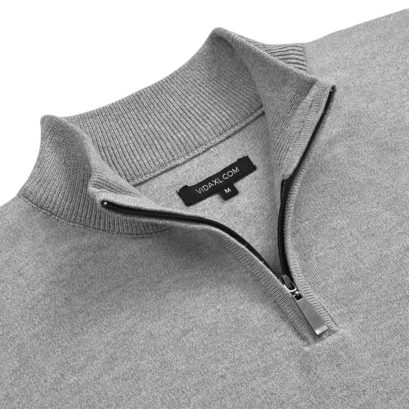 5 Stk. Herren Pullover Sweaters mit Reißverschluss Grau XL