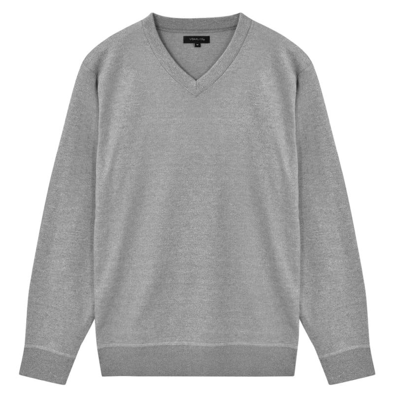 5 Stk. Herren Pullover Sweaters V-Ausschnitt Grau XXL