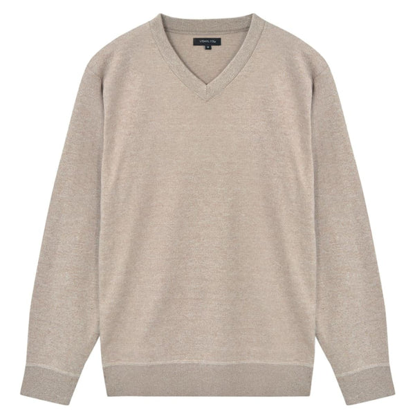 5 Stk. Herren Pullover Sweaters V-Ausschnitt Beige XL