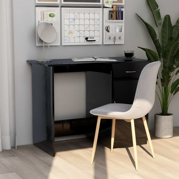 Schreibtisch Hochglanz-Schwarz 100x50x76 cm Holzwerkstoff