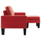 3-Sitzer-Sofa mit Hocker Rot Kunstleder