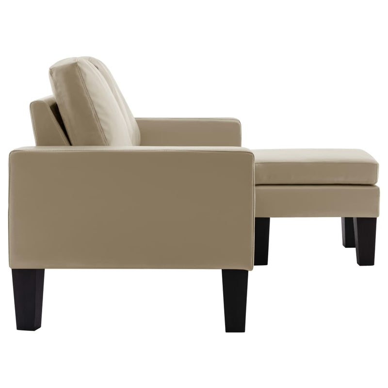 3-Sitzer-Sofa mit Hocker Cappuccino-Braun Kunstleder