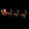 Aufblasbarer Weihnachtsmann mit Rentieren LED 490 cm