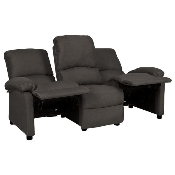 vidaXL 3-Sitzer-Sofa Verstellbar Dunkelgrau Stoff 