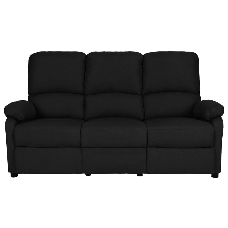3-Sitzer-Sofa Verstellbar Schwarz Stoff