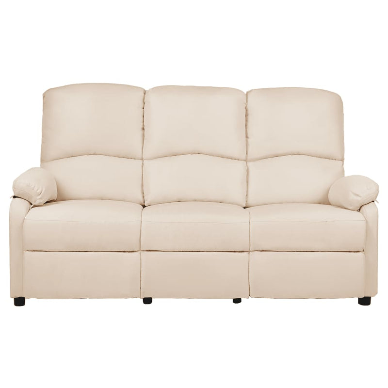 3-Sitzer-Sofa Verstellbar Creme Stoff