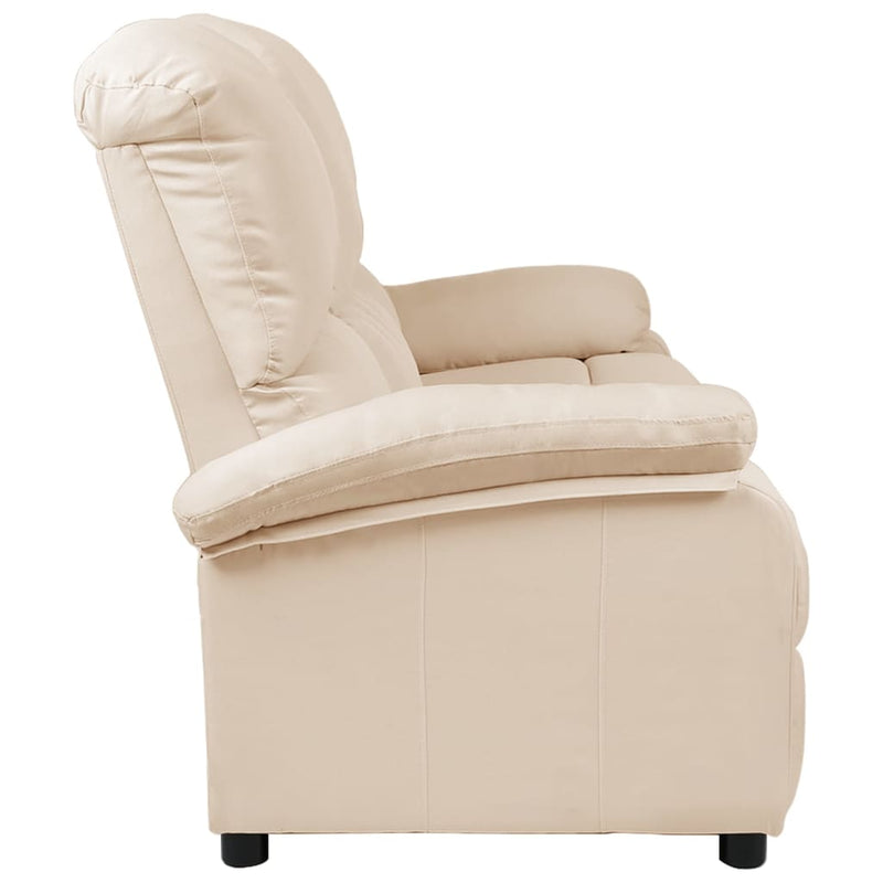 3-Sitzer-Sofa Verstellbar Creme Stoff
