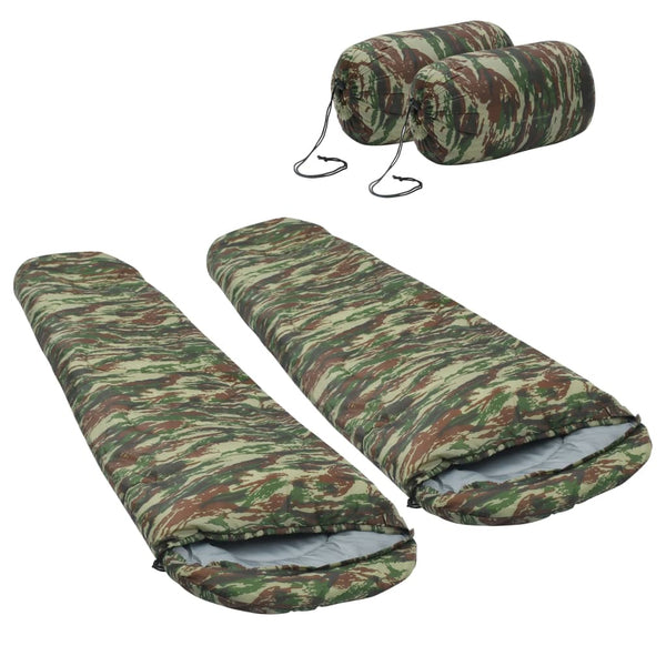 Leichte Schlafsäcke 2 Stk. Camouflage 15℃ 850g
