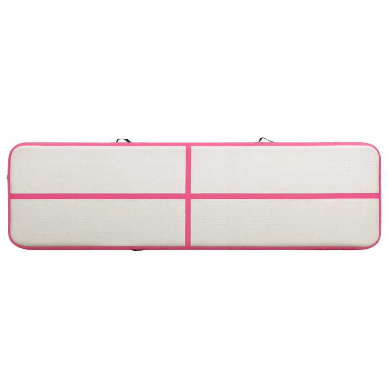 Aufblasbare Gymnastikmatte mit Pumpe 700x100x20 cm PVC Rosa