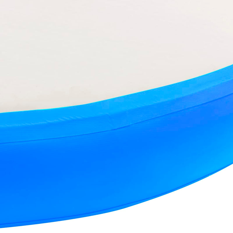 Aufblasbare Gymnastikmatte mit Pumpe 100x100x15 cm PVC Blau