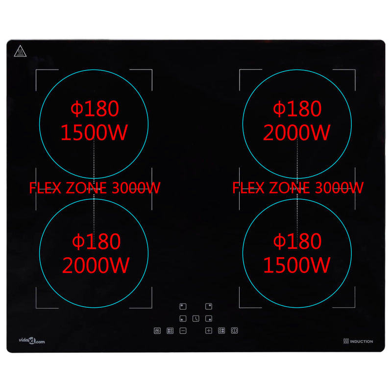 Einbau-Induktionskochfeld Flexizone Touch Control 3000 W 60 cm