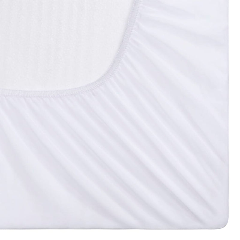 Spannbettlaken 2 Stk. Wasserdicht Baumwolle 90x200 cm Weiß