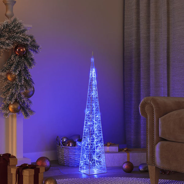 LED-Leuchtkegel Acryl Deko Blau 90 cm