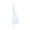Künstlicher Halber Weihnachtsbaum mit LEDs & Kugeln Weiß 180cm
