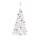 Künstlicher Halber Weihnachtsbaum mit LEDs & Kugeln Weiß 180 cm