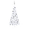 Künstlicher Halber Weihnachtsbaum mit LEDs & Kugeln Weiß 180 cm