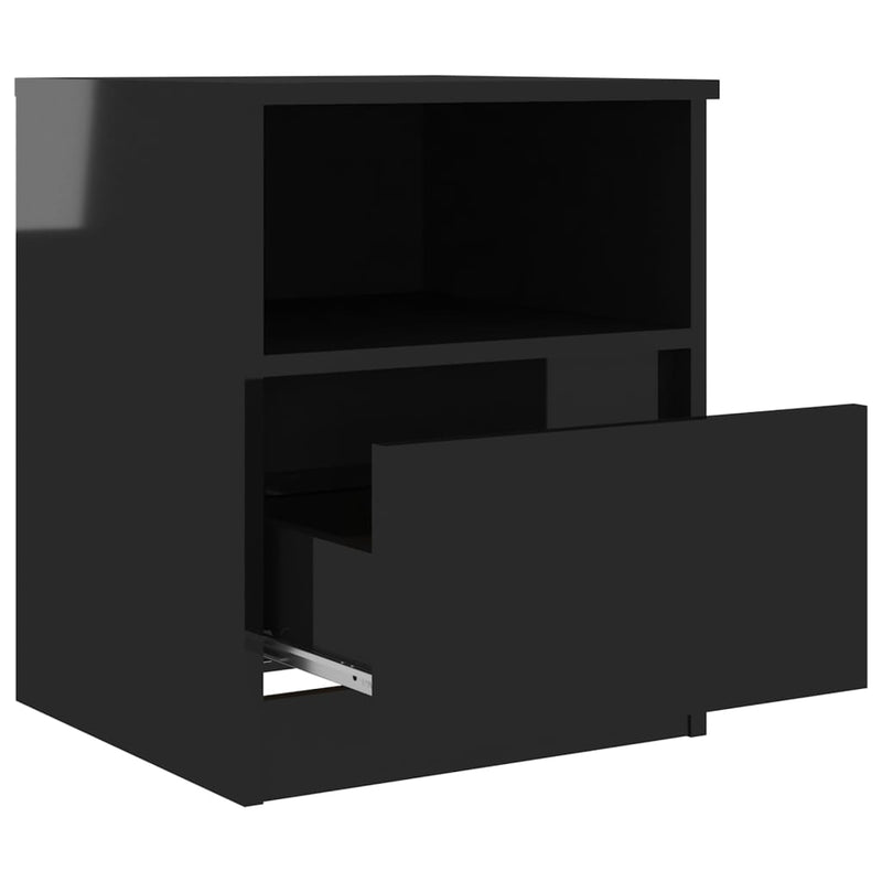 Nachttisch Hochglanz-Schwarz 40x40x50 cm Holzwerkstoff