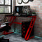 vidaXL Gaming-Schreibtisch mit ZZ-Gestell Schwarz und Rot 90x60x75 cm