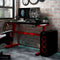 Gaming-Schreibtisch mit LED Z-Gestell Schwarz Rot 90x60x75 cm