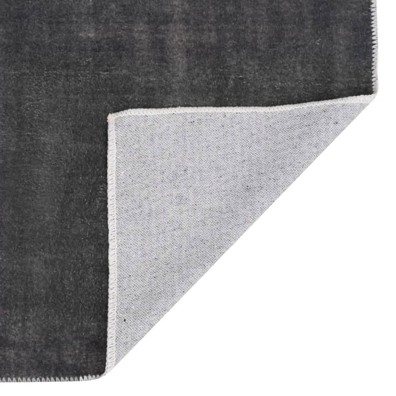 Teppich Waschbar Faltbar Anthrazit 200x300 cm Polyester