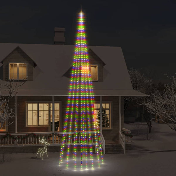 LED-Weihnachtsbaum für Fahnenmast Mehrfarbig 1134 LEDs 800 cm