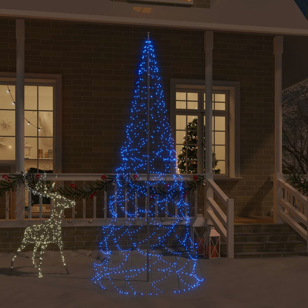 LED-Weihnachtsbaum für Fahnenmast Blau 500 LEDs 300 cm