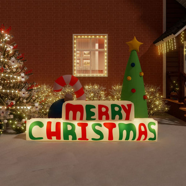 Aufblasbare Weihnachtsdekoration Merry Christmas mit LEDs 197cm