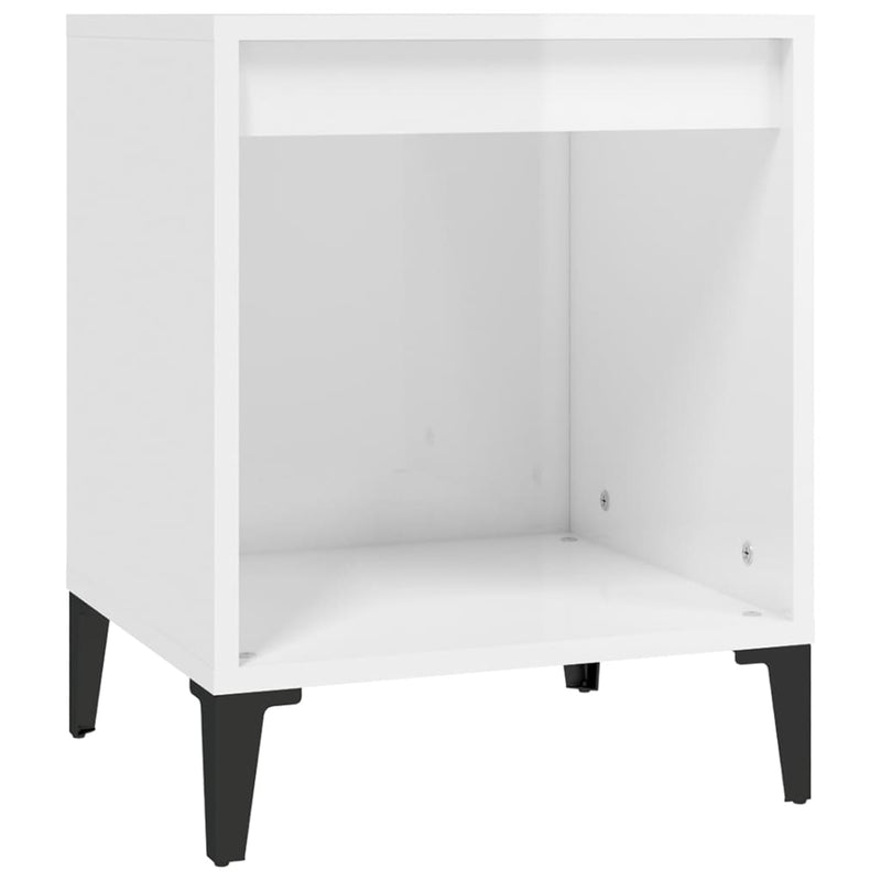 Nachttisch Hochglanz-Weiß 40x35x50 cm