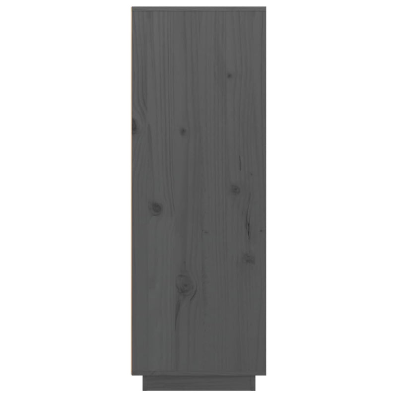 Highboard Grau 60x40x116,5 cm Massivholz Kiefer