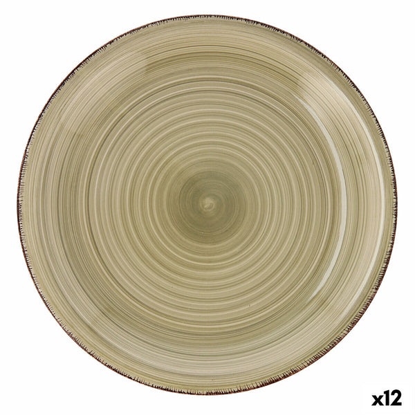 Flad plade Quid Natura Vita aus Keramik grün (Ø 27 cm) (12 Stück)