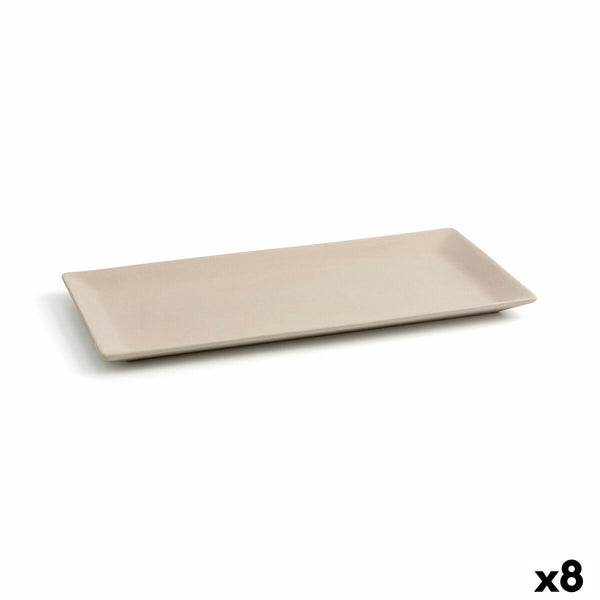 Tablett für Snacks Quid Mineral aus Keramik Beige (15 x 30 cm) (8 Stück)
