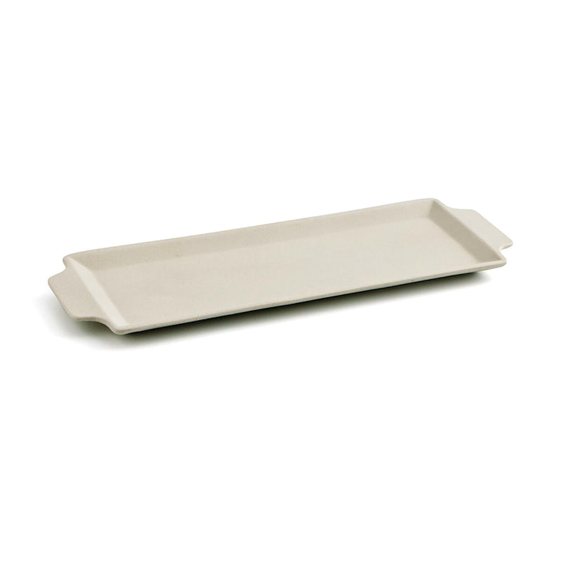 Tablett für Snacks Quid Mineral aus Keramik Beige (10 x 28 cm) (16 Stück)