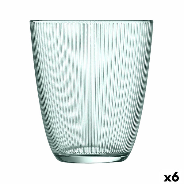 Becher Luminarc Concepto Stripy grün Glas (310 ml) (6 Stück)