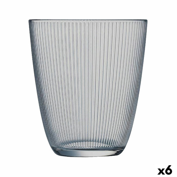 Becher Luminarc Concepto Stripy Grau Glas (310 ml) (6 Stück)