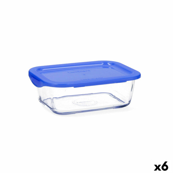 Lunchbox hermetisch Luminarc Keep'n Blau Glas (6 Stück) (820 ml)