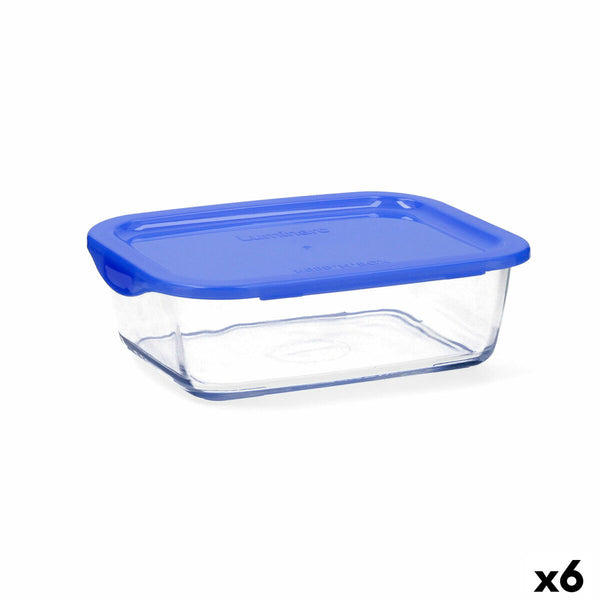 Lunchbox hermetisch Luminarc Keep'n Blau Glas (6 Stück) (1,22 L)